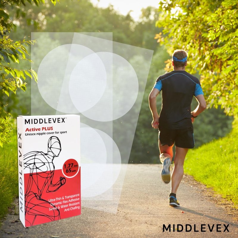 Middlevex Medium Pack Active PLUS Unisex Sport Nipple Cover - Anti-Chafing Disposable Sweatproof Men Women Sports Workouts (Plus, 25, Pairs) Beige