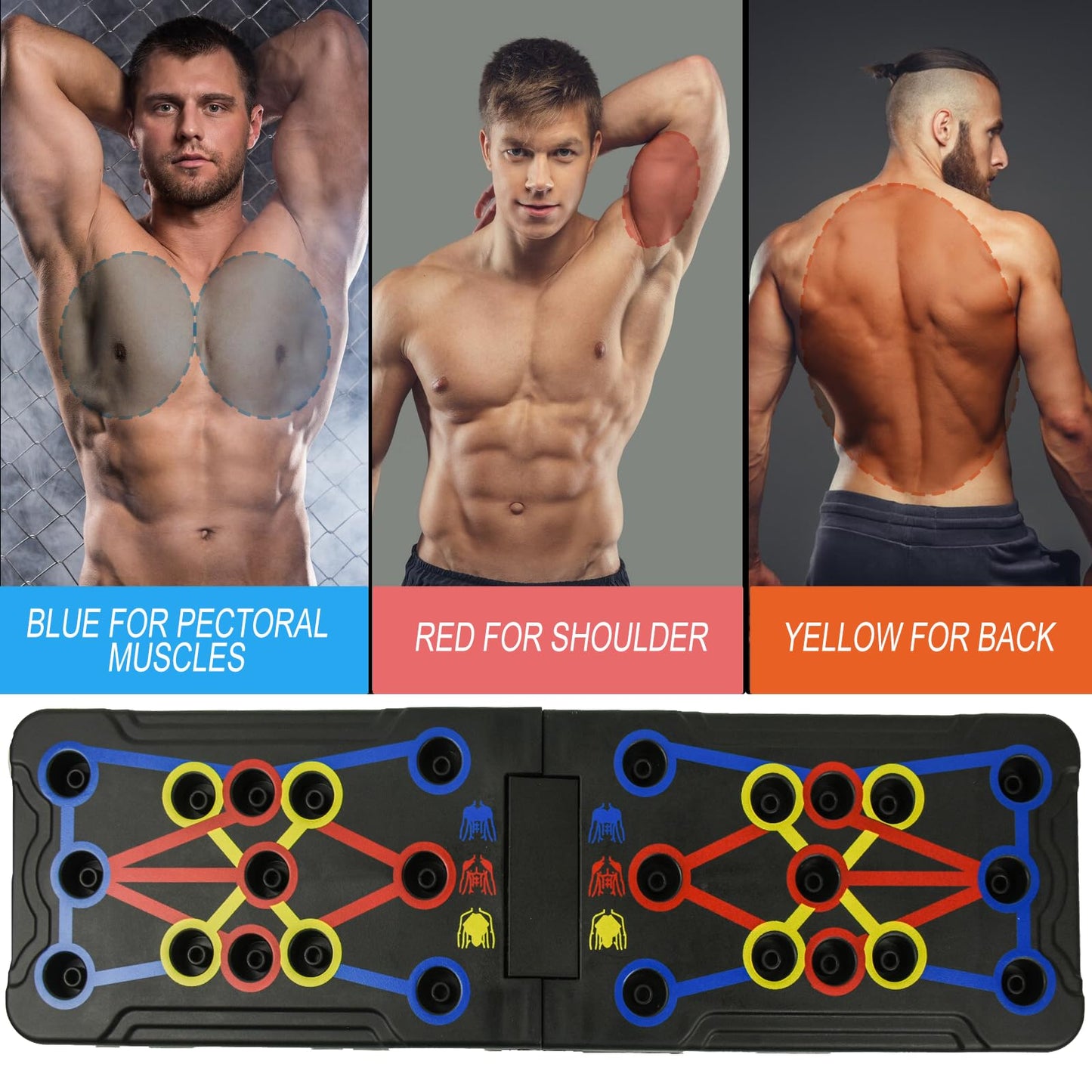 Locisne Push Up Board for Men & Women, Portable Foldable Multi-Function Push Up Bar, Chest Muscle Exercise Professional Homeworkout Equipment System Fitness Strength Training Equipment