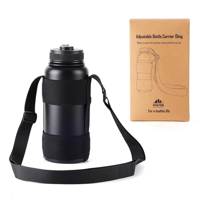 OYATON Universal Water Bottle Carrier Sling with Adjustable Shoulder Strap for Walking Short Hiking, Water Bottle Holder for 16oz - 40oz Wide Mouth Bottles (Exclude Water Bottle)