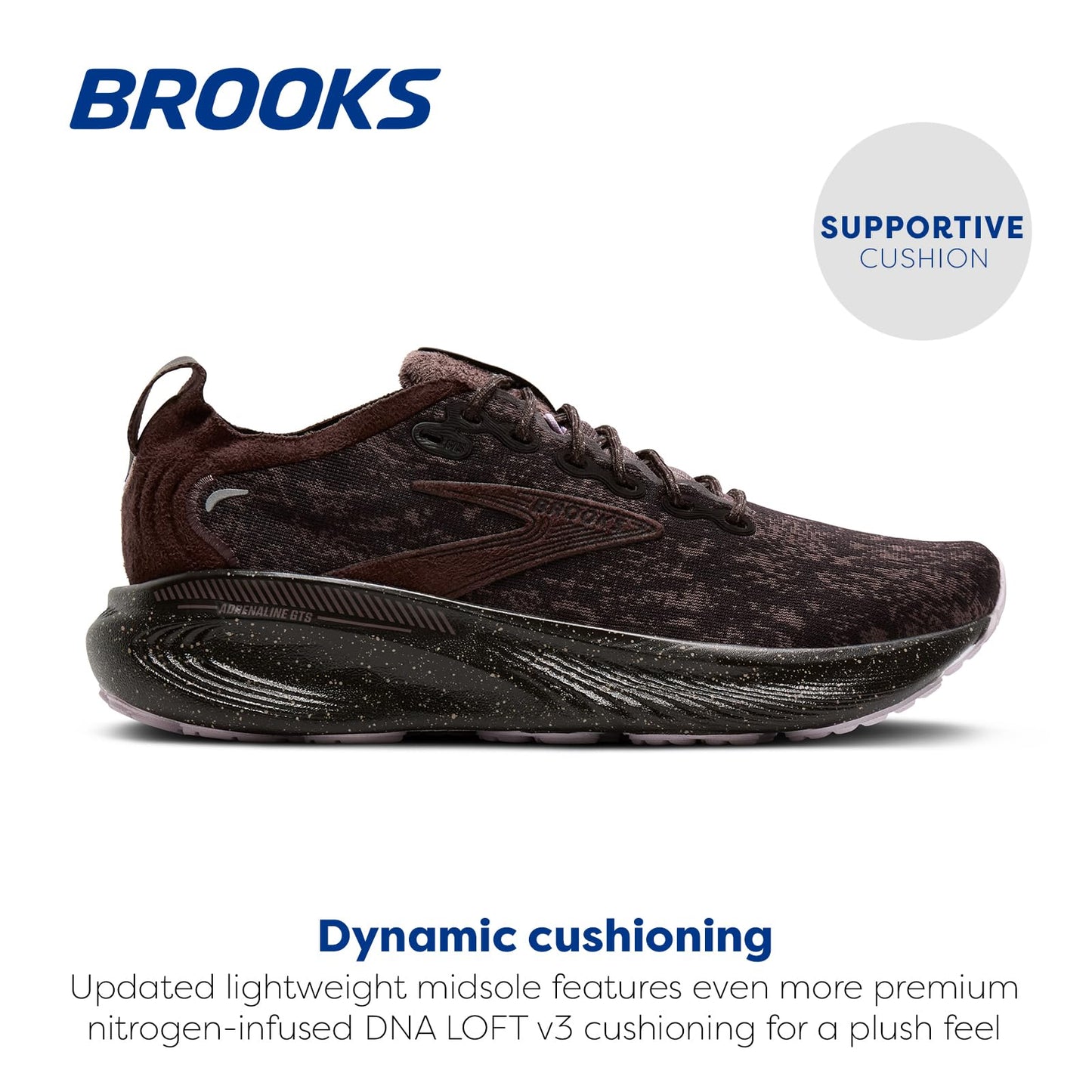 Brooks Women’s Adrenaline GTS 25 Supportive Running & Walking Shoe - Plum/Raisin/Ganache - 7.5 Medium