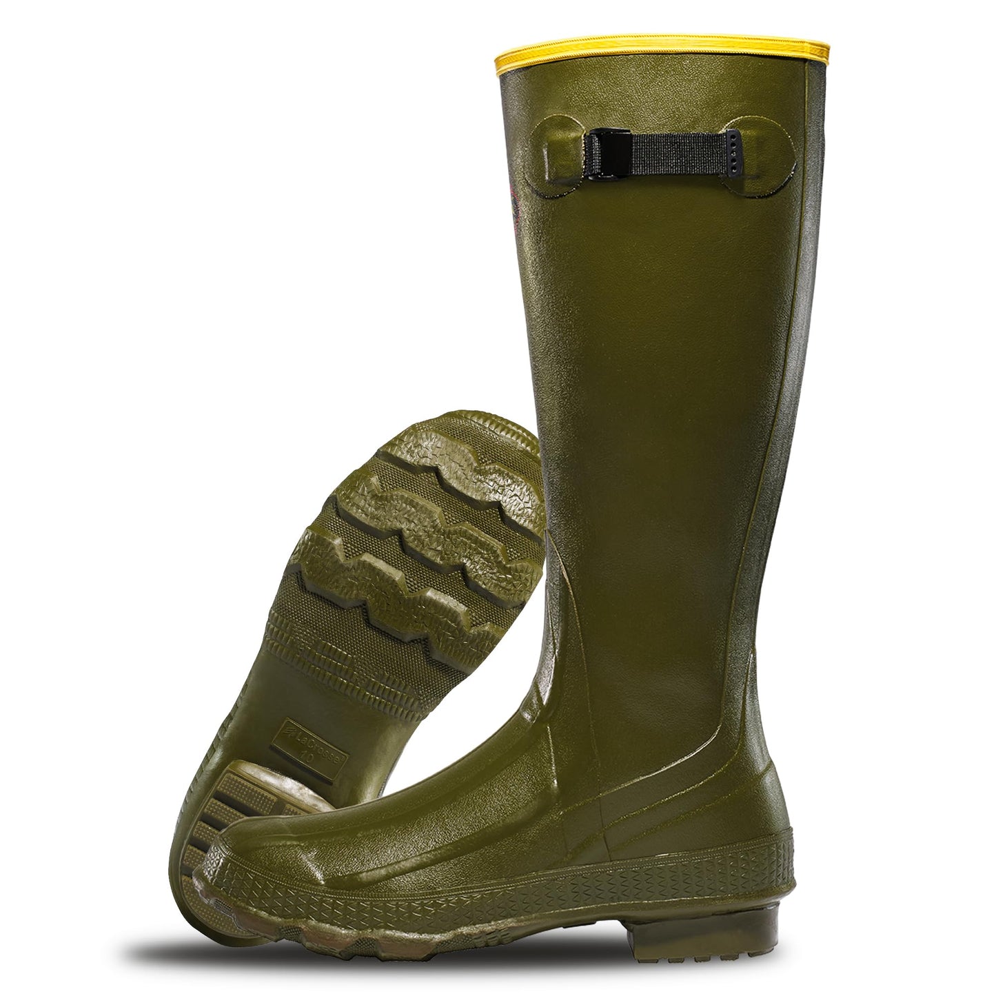LaCrosse Men's Grange 18" Waterproof Hunting Boots for Men - Heel-Locking Ankle Fit & Adjustable Strap, Abrasion & Tear-Resistant Rain Boots, Reinforced Toe & Heel, Hunting Gear - Od Green - 6