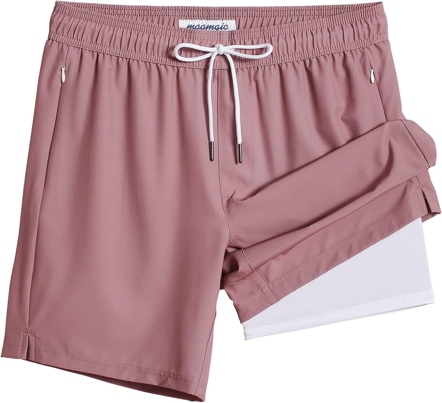 Men's 2-in-1 Swim Trunks - 7 Inch Board Shorts for Comfort & Style | Quick-Dry Swimwear