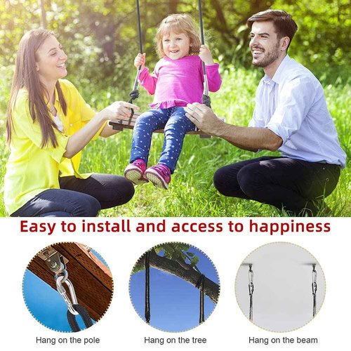 PELLOR Anticorrosive Wood Swing Seat - Waterproof, Indoor/Outdoor, 17.7x7.9x0.6 inch