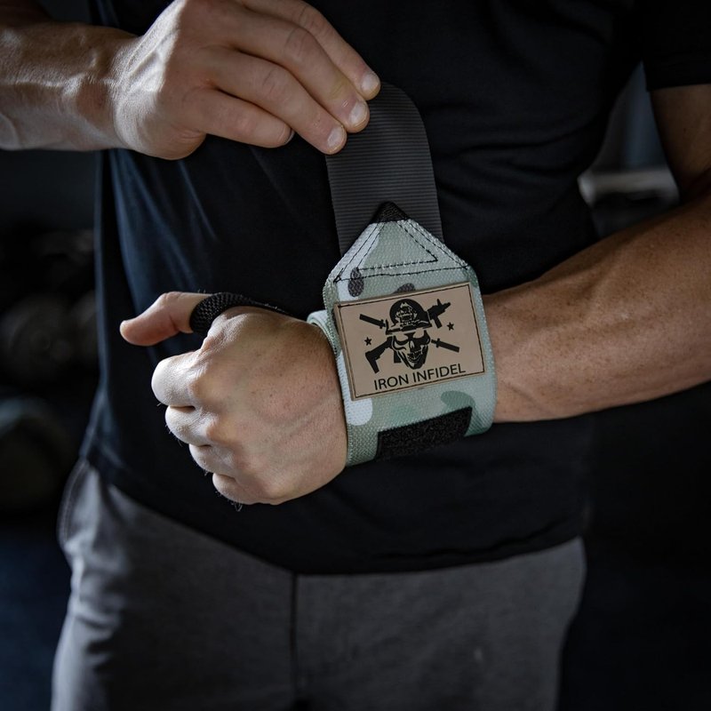 Iron Infidel Wrist Wraps - 18" Heavy Duty Support for Weightlifting | Ideal for CrossFit, Powerlifting, Gym Workouts