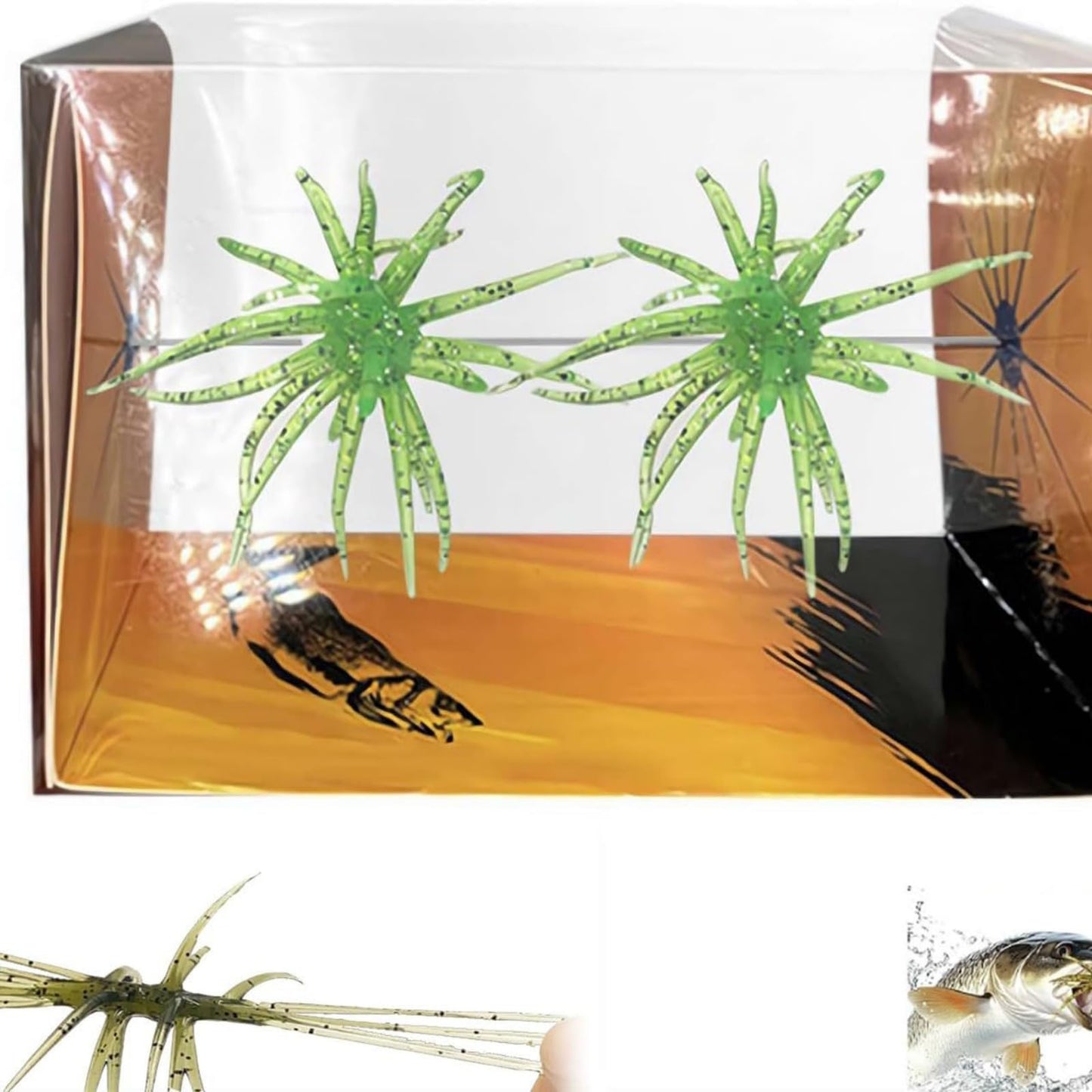 Tentacle Creature Lure,Finesse Lifelike Fishing Lures with Multiple Tentacles,Soft Plastic Baits for Bass Fishing,Drop Shot,Wacky Rig/Neko Rig and Finesse,Slow Sinking，sea Urchin Bait (A)