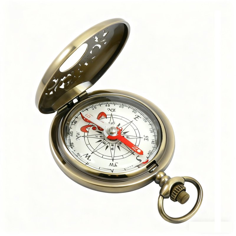 aiGear Retro Pocket Compass, Copper Alloy Compact Portable Waterproof Design for Hiking, Climbing, Camping, Collection and Gift
