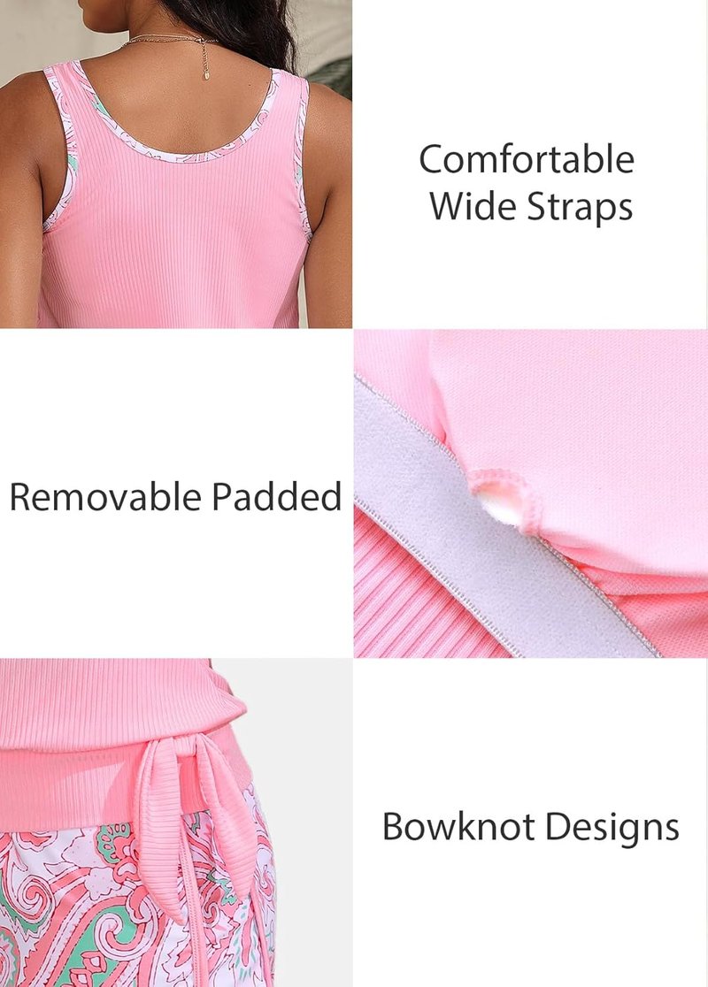 Modest Tankini Swimsuits for Women - Two Piece Athletic Bathing Suit with Blouson Top & Board Shorts | Comfortable Fit