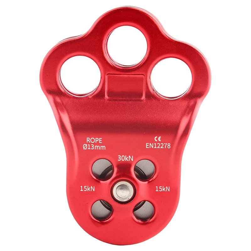 Keenso Climbing Pulley, High Strength Outdoor Tool, Three Hole Single Pulley for Mountaineering, Rock Climbing, and Home Use