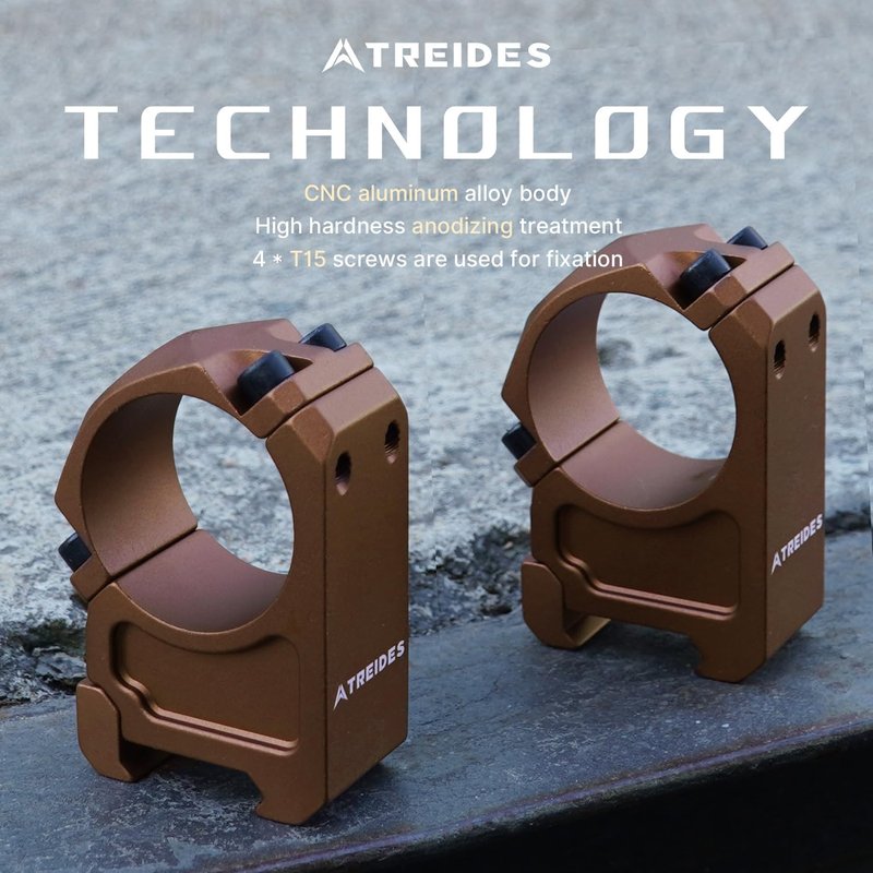 ATREIDES 30mm Scope Rings - 1.25" Center Height for 20mm Rails | Durable Mounting Solution