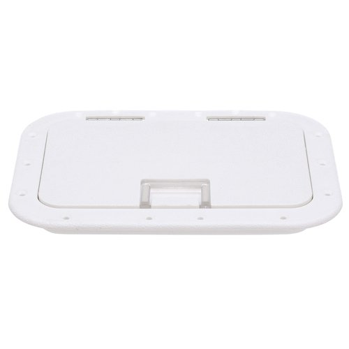 Seachoice Hinged Hatch, Arctic White, 7 in. X 11 in. Inner Dimensions, Acetone Proof Polypropylene