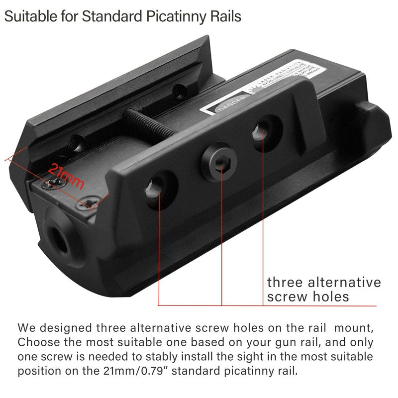 MOSANDON Rechargeable Red/Green Beam Laser Sight, Compact Tactical Low Profile Sight Laser Compatible with 20mm Picatinny Mount for bb Gun Pistol Handgun Rifle for Hunting (Red Laser)
