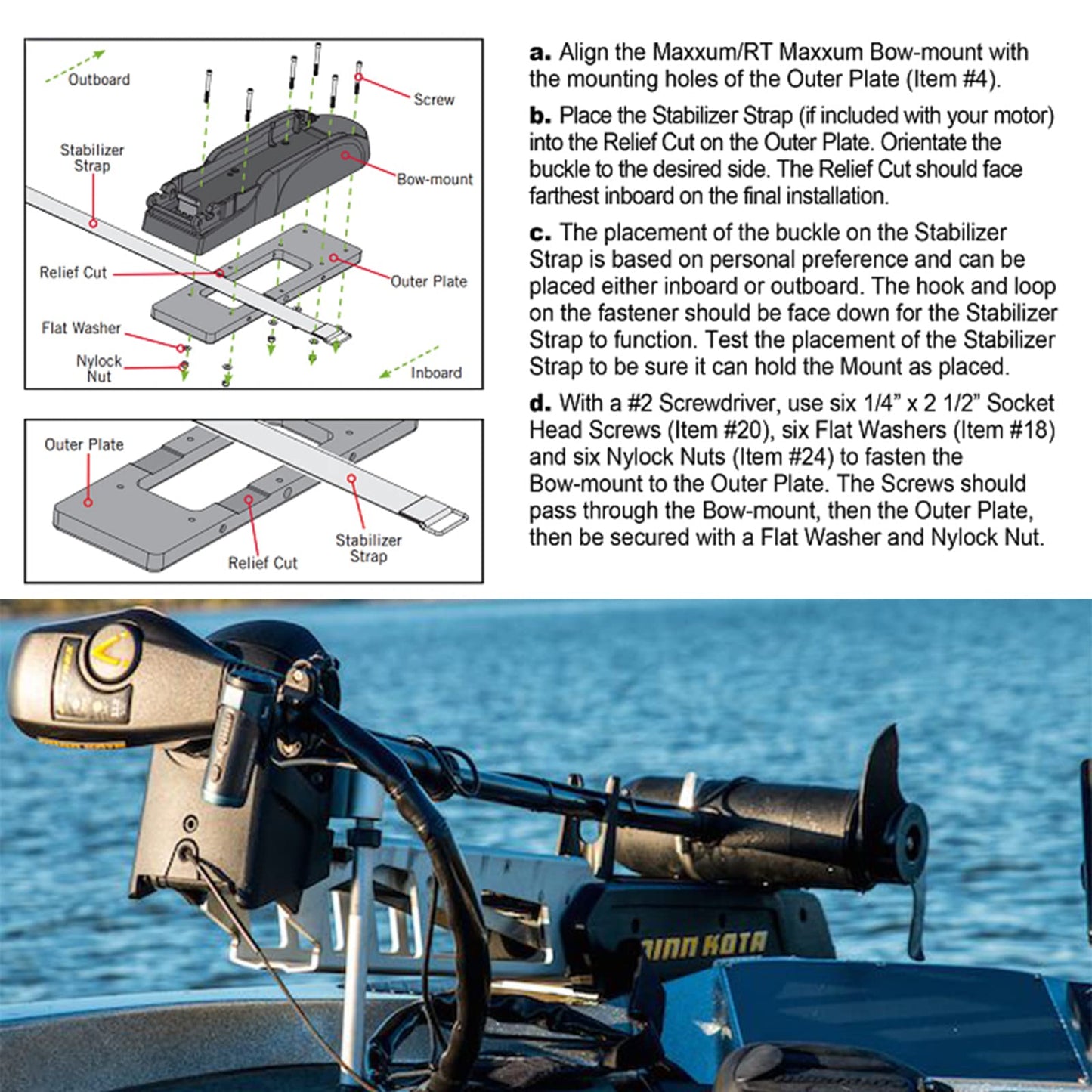 1854023 MKA-23 Quick Release Bracket fits for Ultrex Fortrex Maxxum and Edge Trolling Motors - Easy Removal and Secure Attachment with Stainless Steel Pins