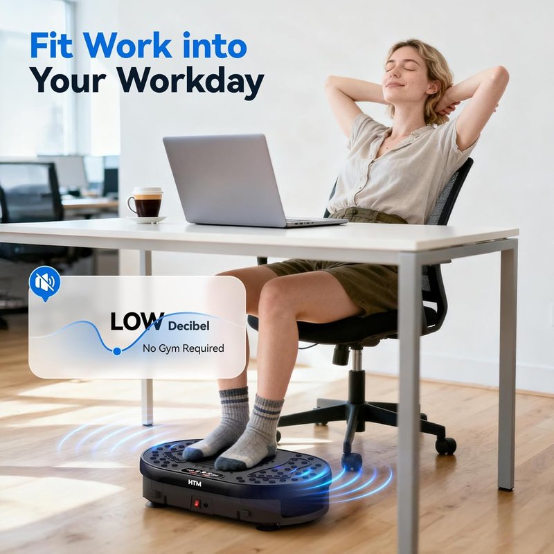 HTM Vibration Plate Exercise Machine - 9 Modes, 120 Speeds, Remote Control | 300 Lbs Capacity for Weight Loss & Home Fitness