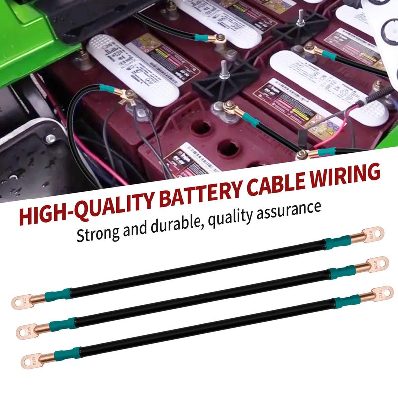 ZUDKSUY 3 PCS 48V Battery Cables 4 Gauge 16inch with Compatible EZGO RXV and Compatible Club Car Precedent 48V Golf Cart (4x12V Batteries) Golf Cart Battery Cables