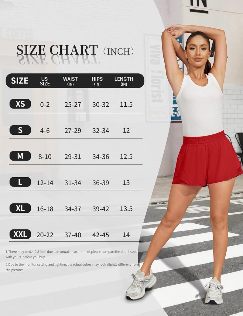 Running Shorts for Women - 2 in 1 High Waisted Quick Dry Butterfly Design | Athletic Gym Yoga with Pockets