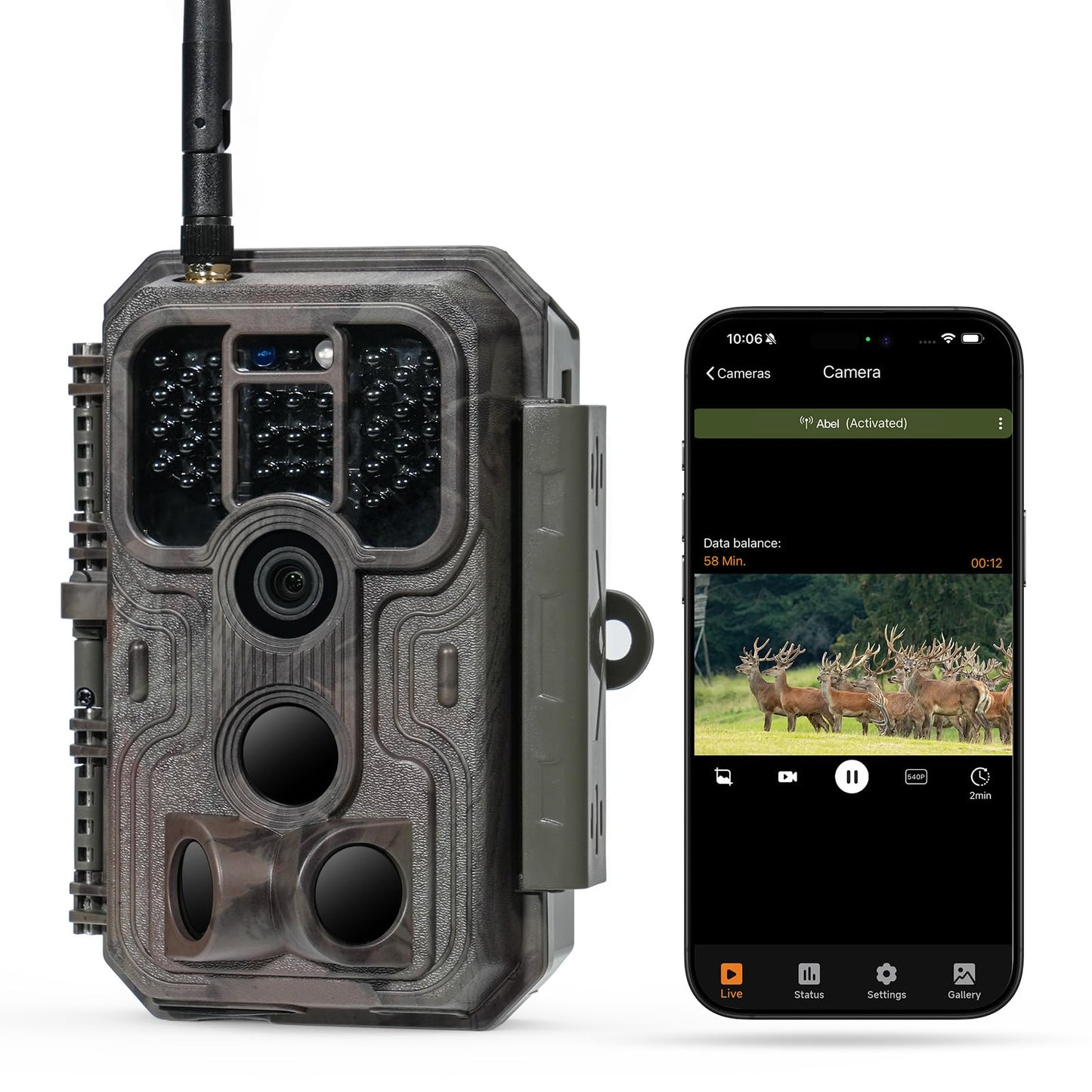 Meidase P200 WiFi (Non-Cellular) Trail Camera, 64MP Photo, 1296p Video, Bluetooth WiFi App Control, 0.1s Motion Detection, No Glow Night Vision 100ft, for Wildlife Animal Scouting or Backyard