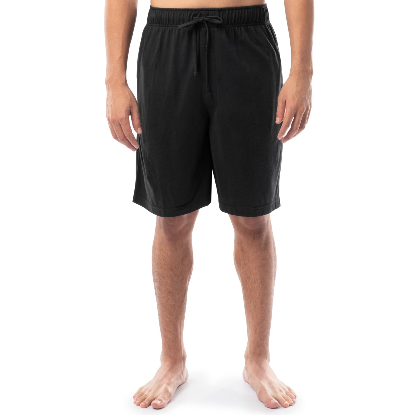 Fruit of the Loom Men’s 2-Pack Jersey Knit Sleep Pajama Shorts, Black/Black, Large