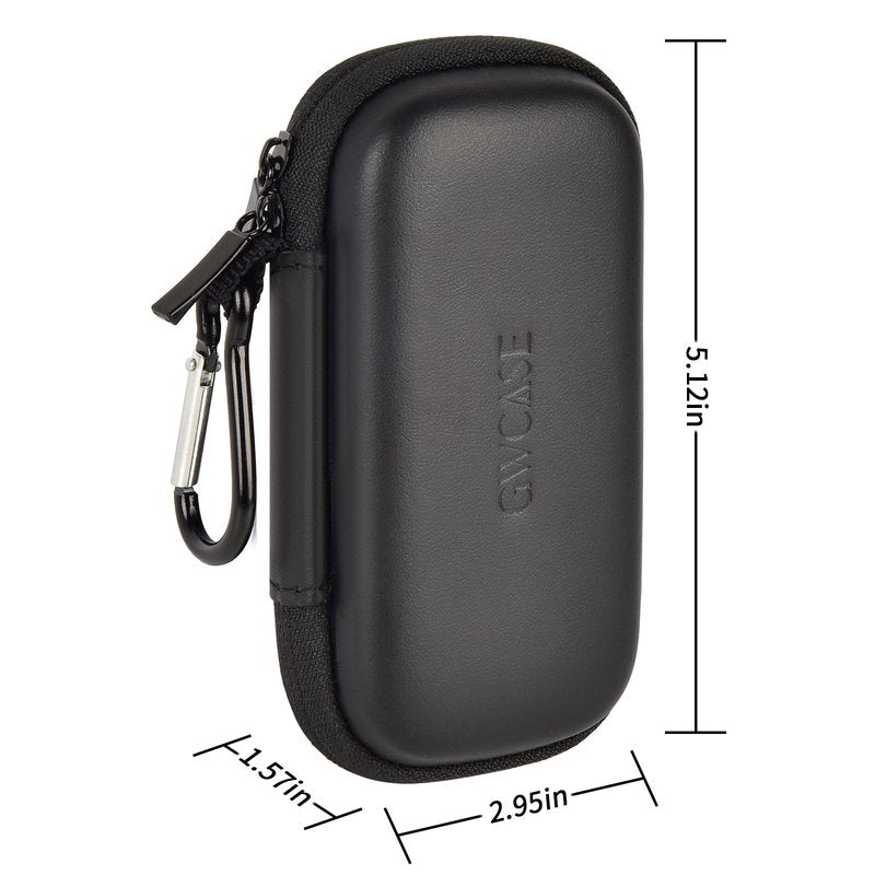 GWCASE Hard Travel Case Compatible with KardiaMobile 6L / 6L Max / 1L EKG Monitor, All-in-One Heart Health Organizer with Pill Box, Spare Battery Slot & Carabiner for Patients Travel Daily Use, Black