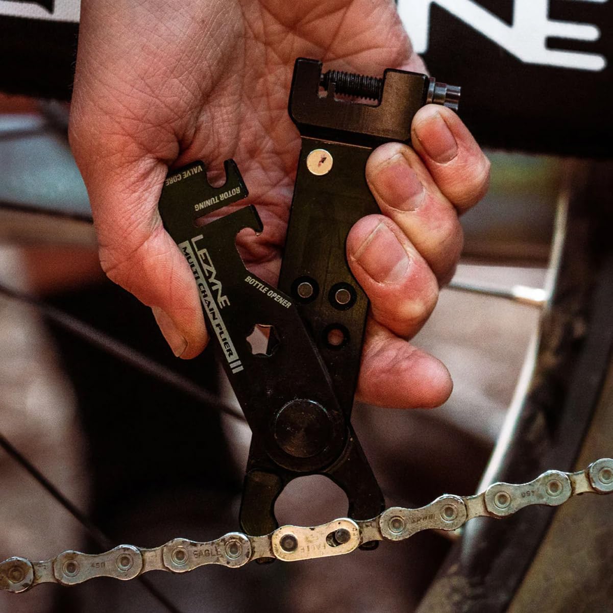 LEZYNE Multi-Chain Pliers | Durable Lightweight All-in-One Bike Repair Chain Tool w/Quick-Link Pliers, Chain Breaker, Magnetic Link Storage, Rotor Aligner, Valve Core Wrench & Bottle Opener