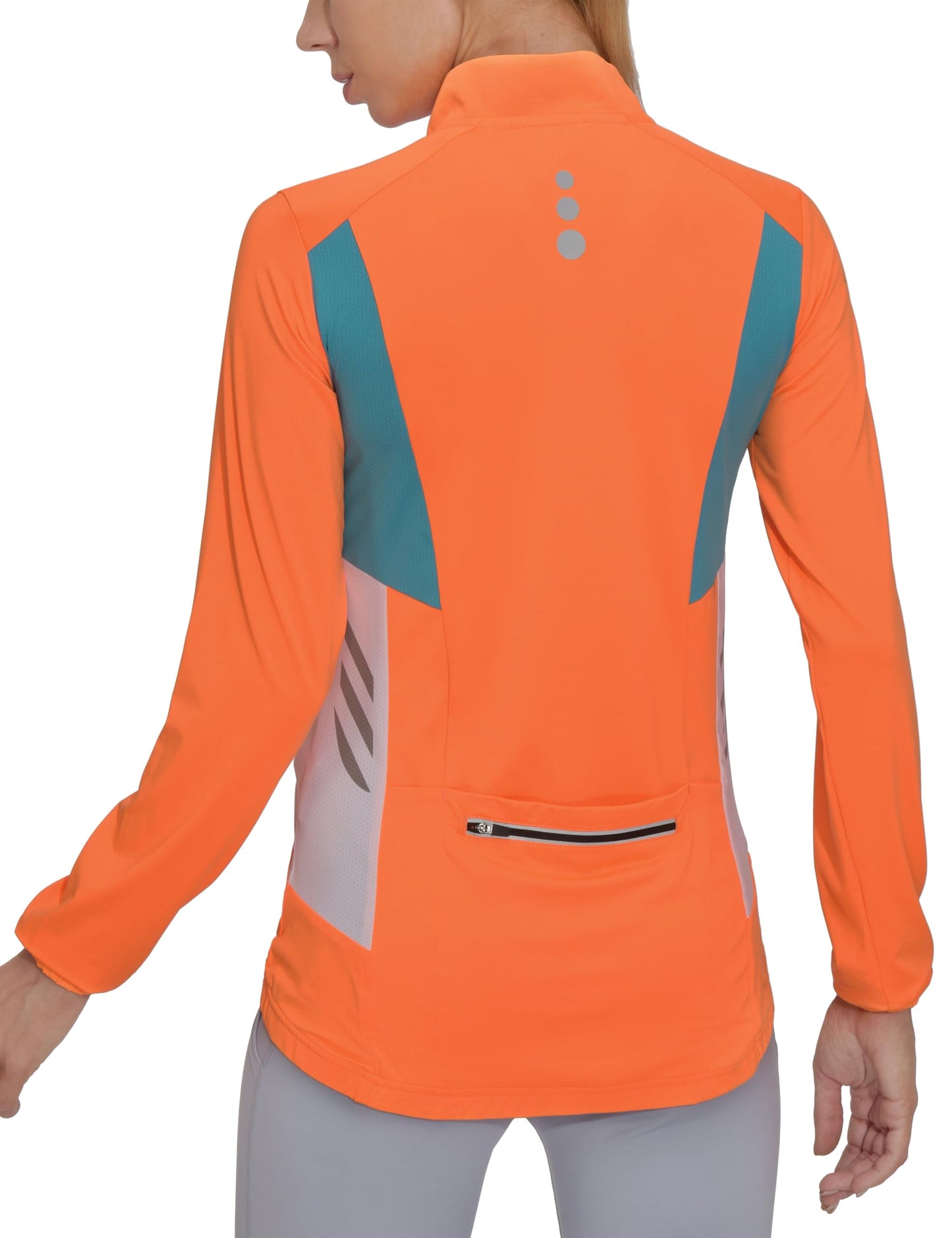 Little Donkey Andy Women's Half Zip Cycling Jerseys Long Sleeve Bike Shirts Running Hiking Orange M