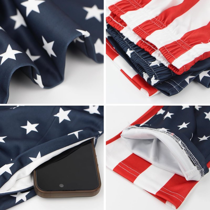 KARAZZO American Flag Joggers - Men's & Women's 4th of July Long Pants with Pockets for Casual Wear (US, Alpha, Medium, Regular, Blue)