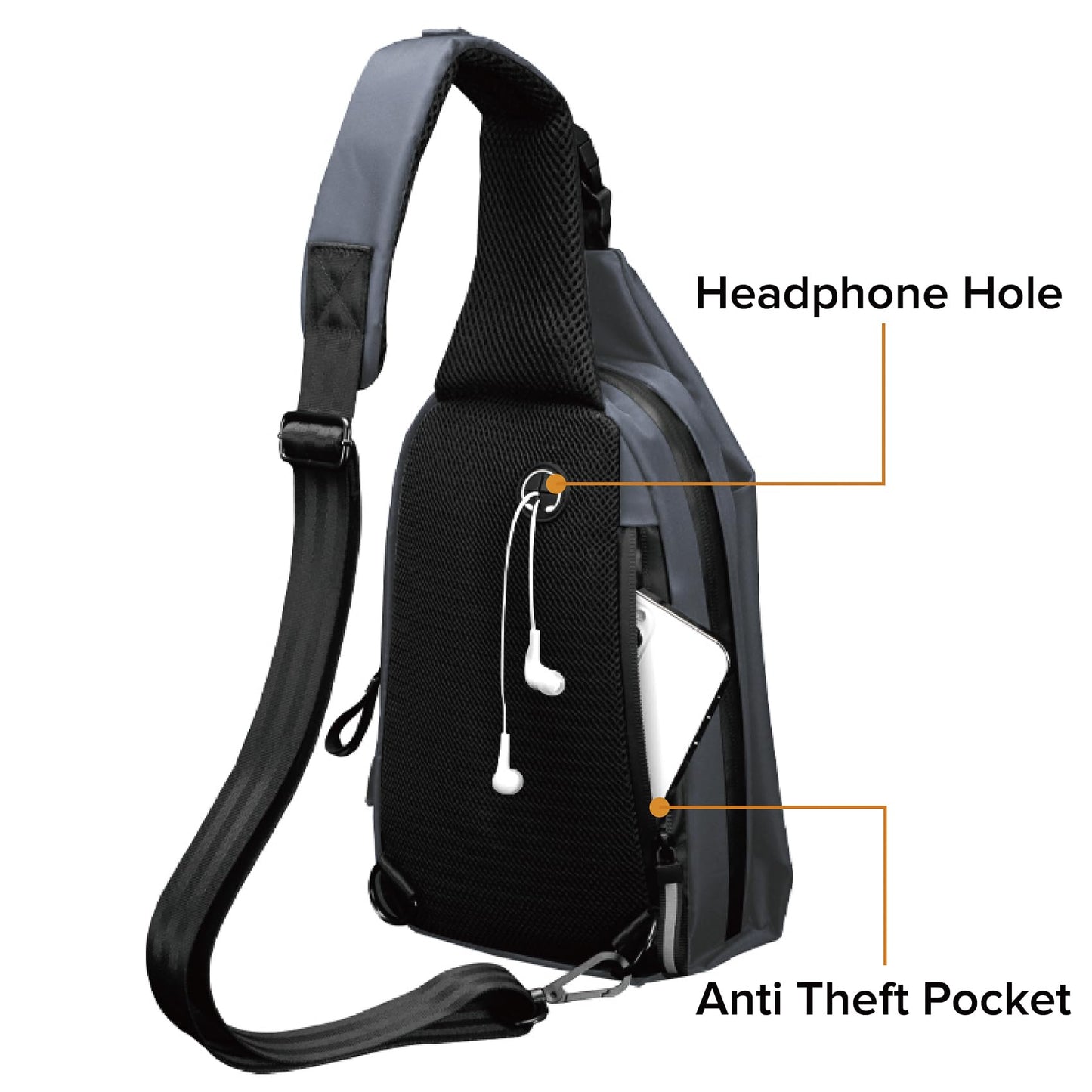 Sling Bag for Men women Anti Theft One Strap Motorcycle Backpack Sling Tactical Chest Bag Daypack Crossbody Backpacks for Casual Travel Hiking Diving Outdoor Sports Grey