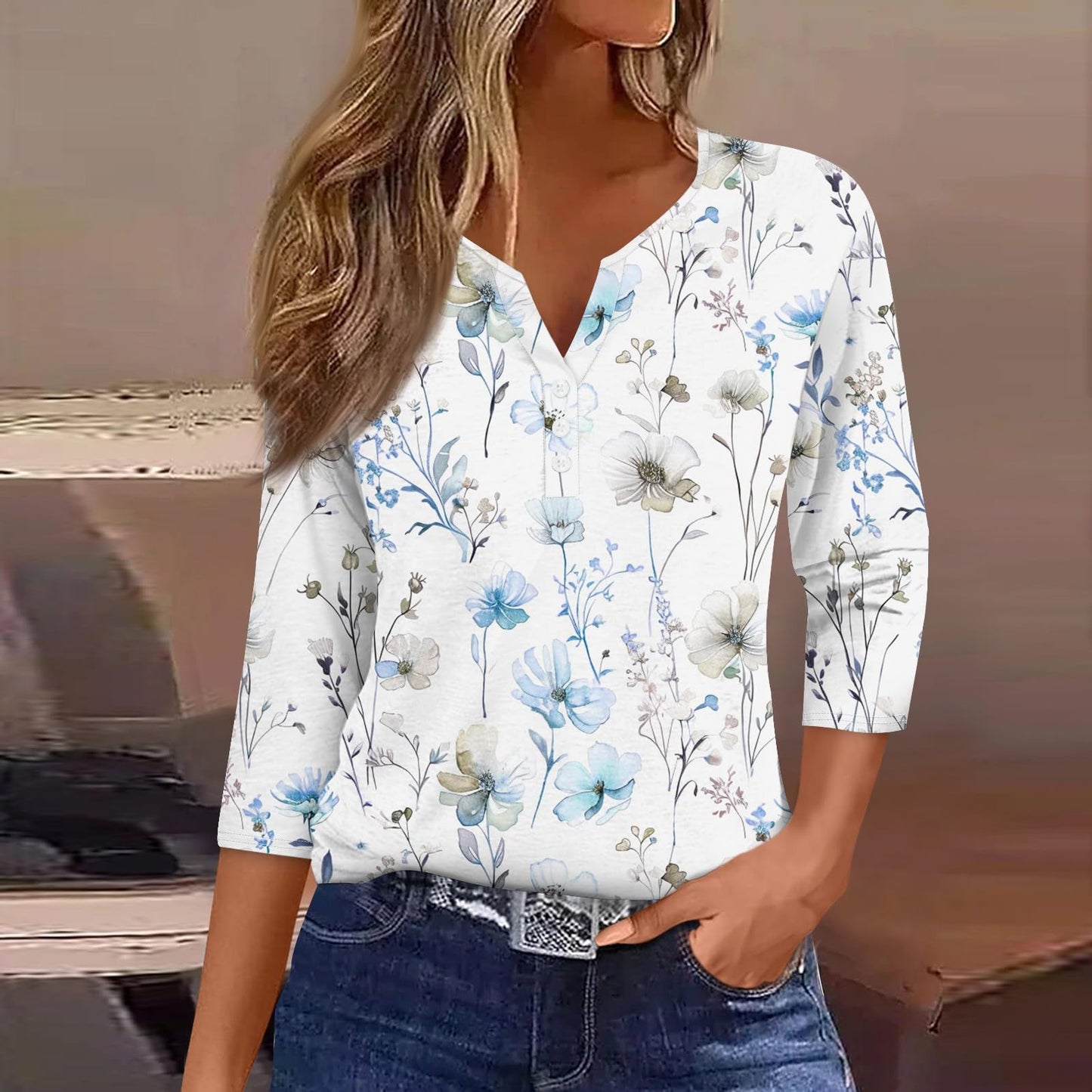 Tunics for Women 2024, Plus Size 3/4 Sleeve Tops for Women, Womens 3/4 Sleeve Tops Casual, Womens Elbow Length Sleeve Tops, Women'S Casual Tops