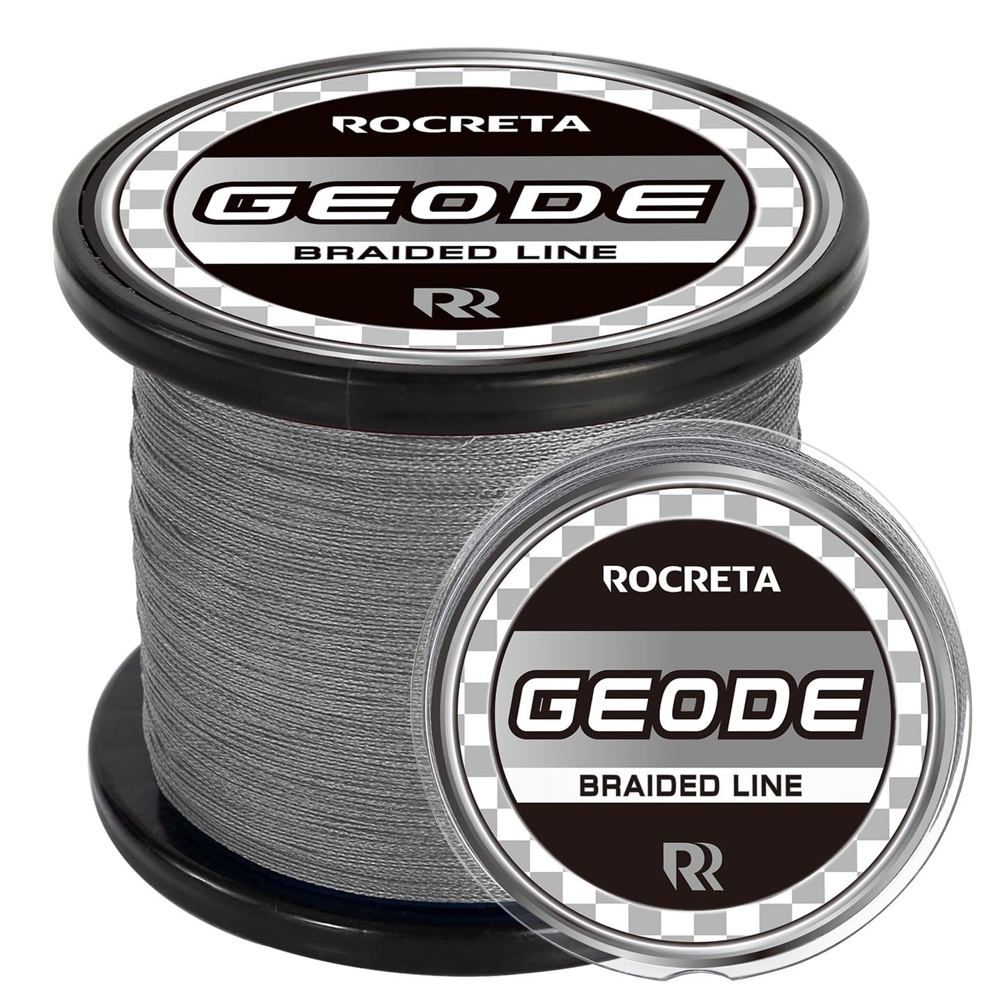 ROCRETA Geode Braided Fishing Line, Super Strong Power Braid Lines for Saltwater and Freshwater Fish 50lb, 500yds，Gray