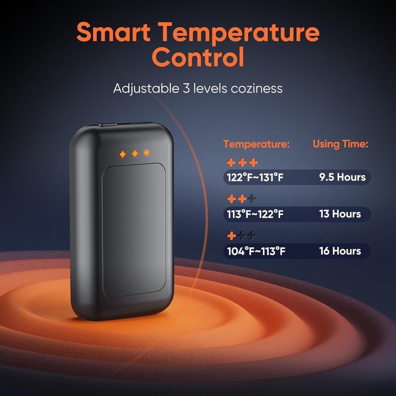 AI Hand Warmers Rechargeable, Reusable Portable Electric Hand Warmer, Fast Intelligent Heating in 1 Second, Gifts for Christmas, Outdoor, Golf, Hunting, Camping Accessories Black 4Pack