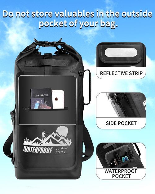 IDRYBAG Dry Bag Backpack Waterproof Floating 20L/30L/40L, Dry Bags Waterproof Backpack for Men, Dry Sack Waterproof Bag Kayak