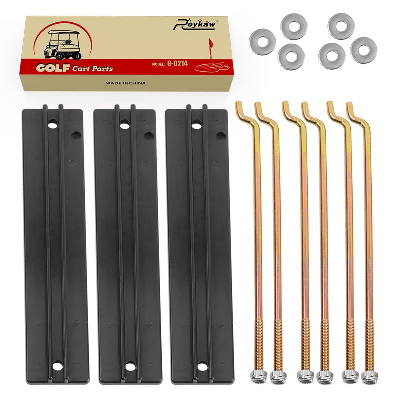 Roykaw Golf Cart Battery Hold Down Rods Kit for Club Car DS and Carryall 1998-2005 Electric Models, Replaces # 1013683, 101090801