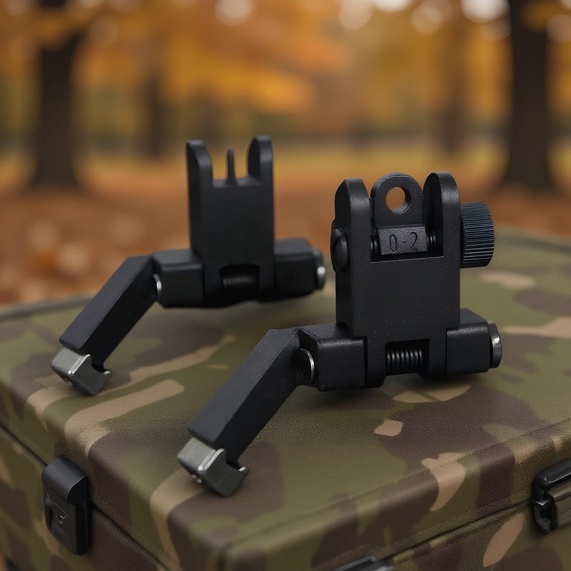 Flip Up Sight Offset 45 Degree Offset Sights Rapid Transition Front and Rear for Picatinny Rail Backup Gun Sight Accessories for Hunting Airsoft