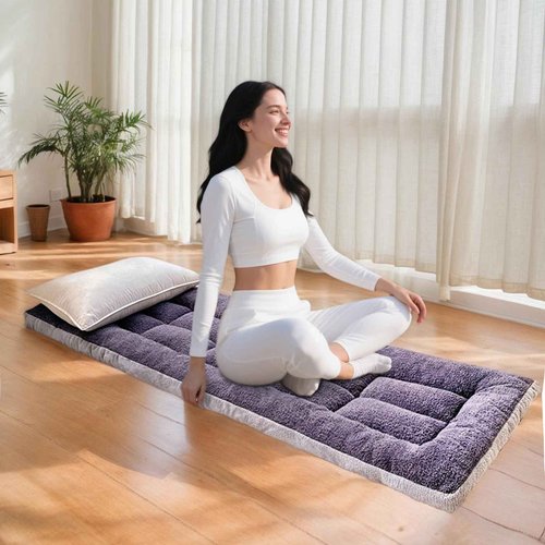 Flantree Thick Camping Sleeping Pad - Lamb Fluff Camping Cot Pads for Adult, Soft Sleeping Mat, Non-Slip Camping Mattress Pad for Car Tent