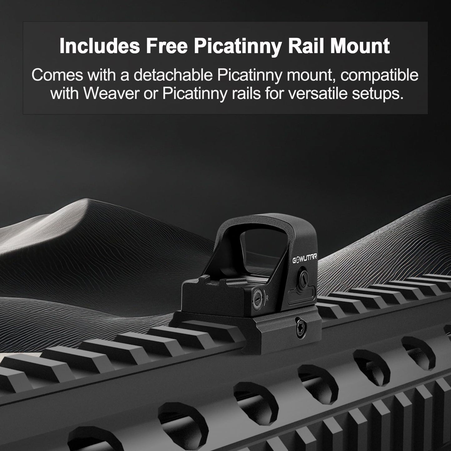 GOWUTAR HHC17R Micro Red Dot Sight for RMSc/407K/507K Footprint, Compact & Concealable 3 MOA Pistol Optic for Everyday Carry, Motion Awake, Side-Loading Battery, Durable Aluminum, w/Picatinny Mount