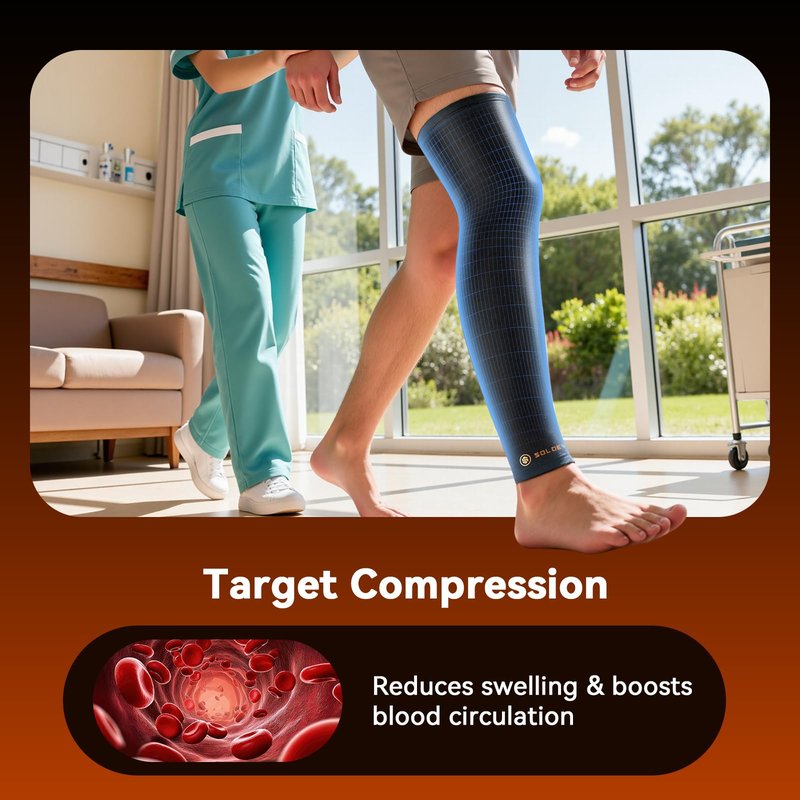 Copper Leg Compression Sleeve for Men & Women [360° Full Compression & Copper Infused] Knee Stabilizer Brace for Meniscus Tear, ACL, MCL, Arthritis & Joint Pain Relief, Calf & Thigh Support for Running