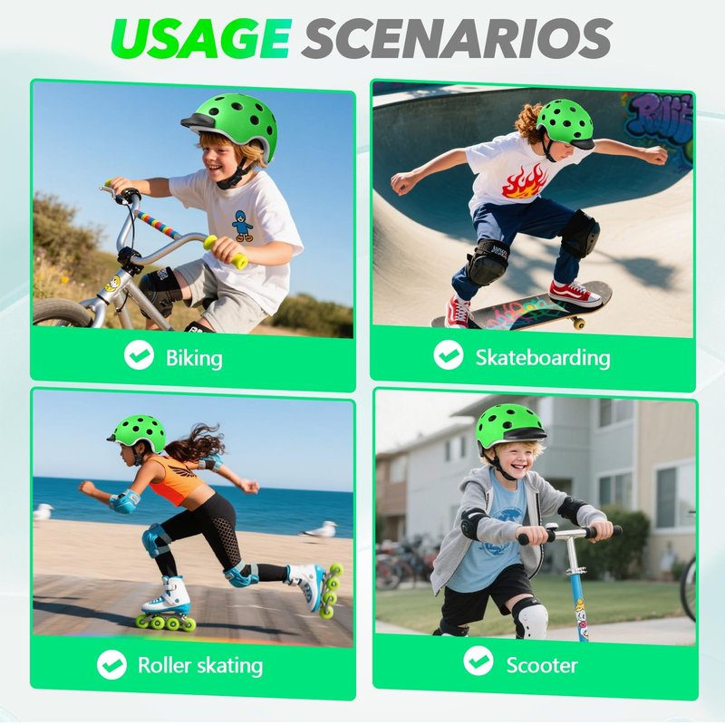 Wemfg Kids Bike Helmet for 5-8-14 Magnetic Buckle Skateboard Helmet for Boys Girls Child Youth Adjustable Lightweight Ventilation and Multi-Sports Scooter Cycling Roller Balance
