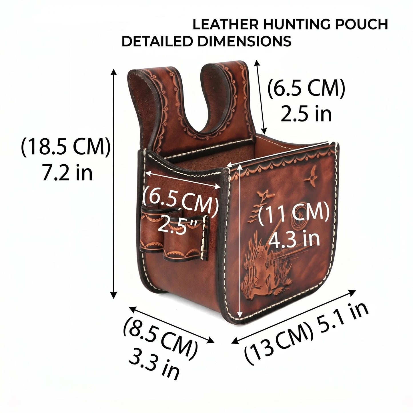 TOURBON Leather Shotgun Shell Pouch for Clay, Trap and Skeet Shooting