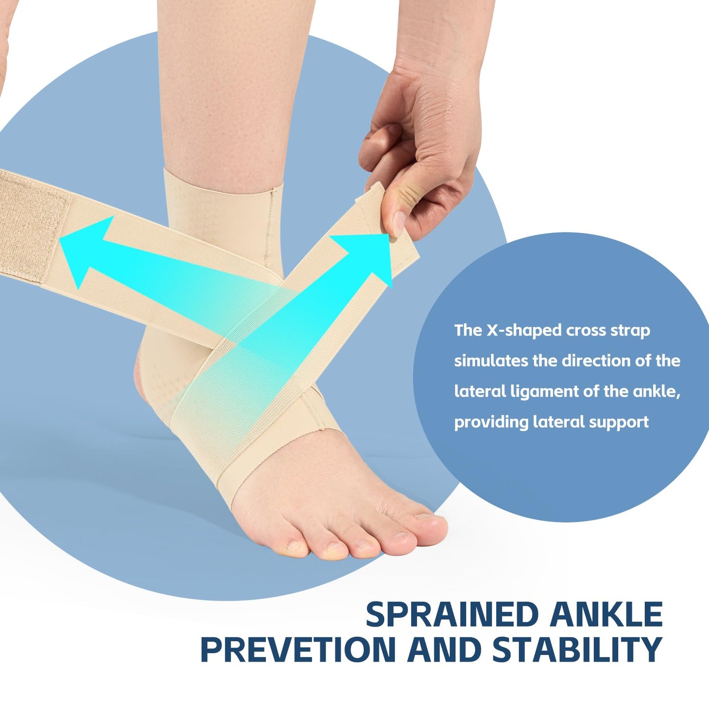 JOMVD Elastic Ankle Brace for Women&Men - Thin Lightweight Silky Compression Sleeves with Wraps for Plantar Fasciitis Sprained Ankle Injury Relief, Sports, X-Large