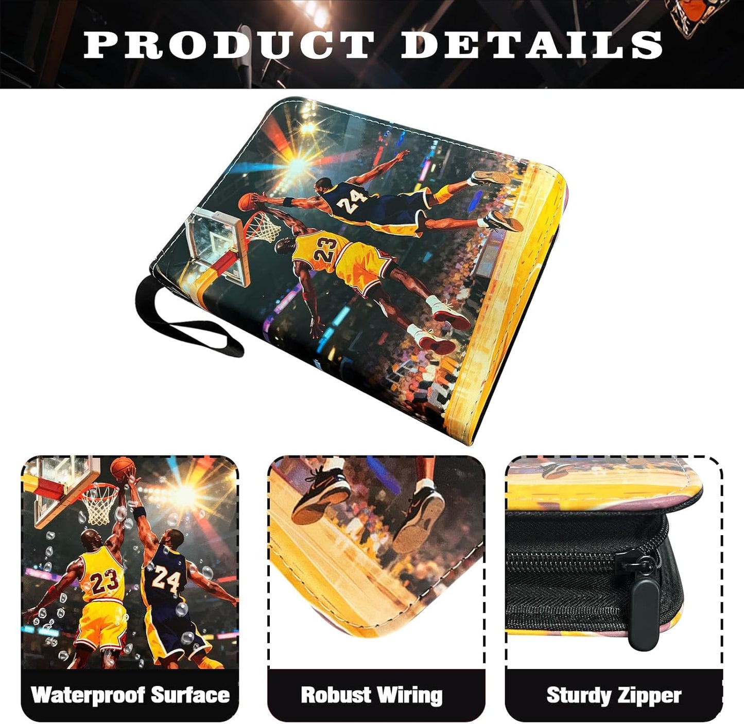 Basketball Cards Binder - 900 Pockets Trading Card Holder Album | 50 Removable Sleeves