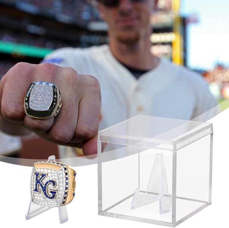 Acrylic Championship Ring Display Case - Transparent Dust-Proof Holder for Sports Memorabilia | 2.1" Cube