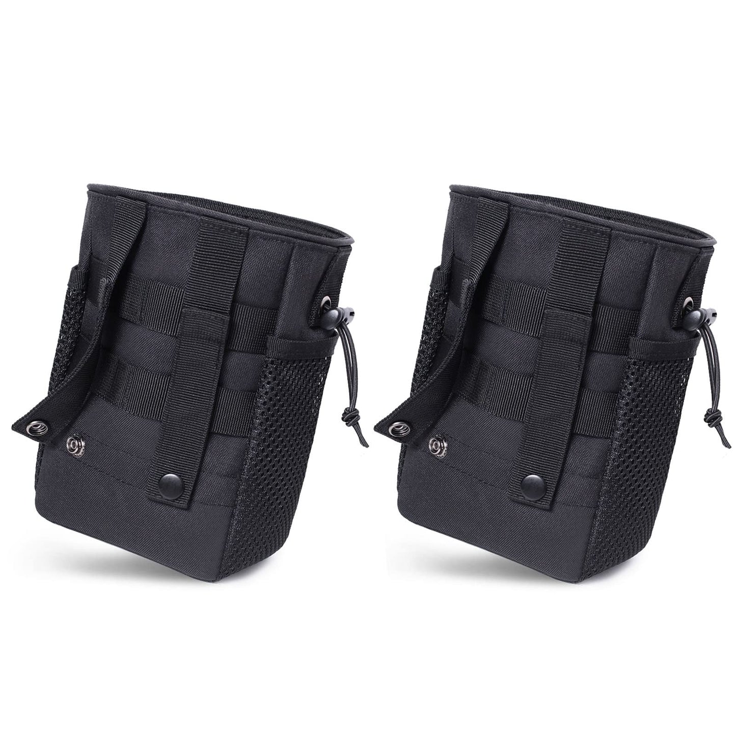 Haafoo Dump Pouch Molle - Tactical Drawstring Magazine Pouch, Molle Ammo Bag, Adjustable Military Utility Belt Holster Molle Dump Bag 2 Pack-Black