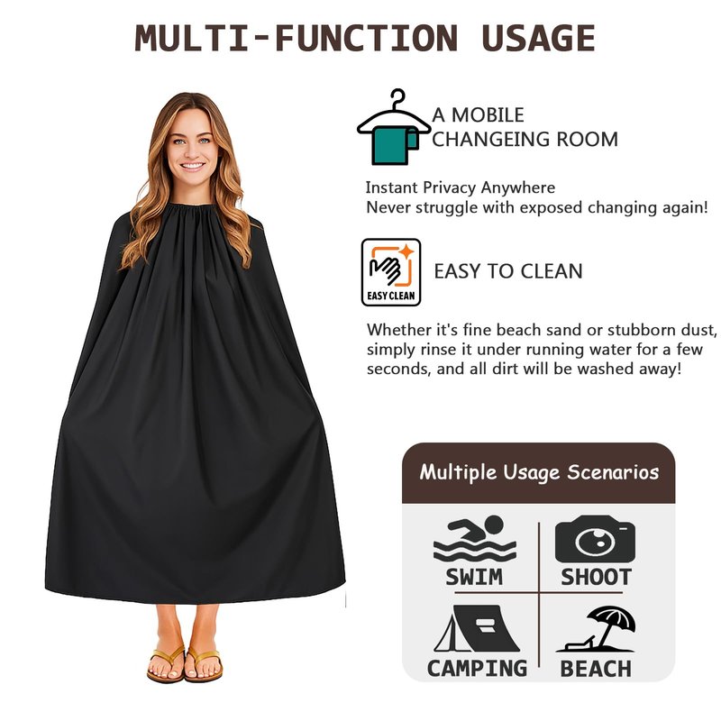 Portable Changing Room, Changing Tent for Dancers, Instant Privacy Shelter Black Cover Changing Curtain for Beach, Car, Boating, Photo Shoots & Dance Competitions - 3.94ft Length