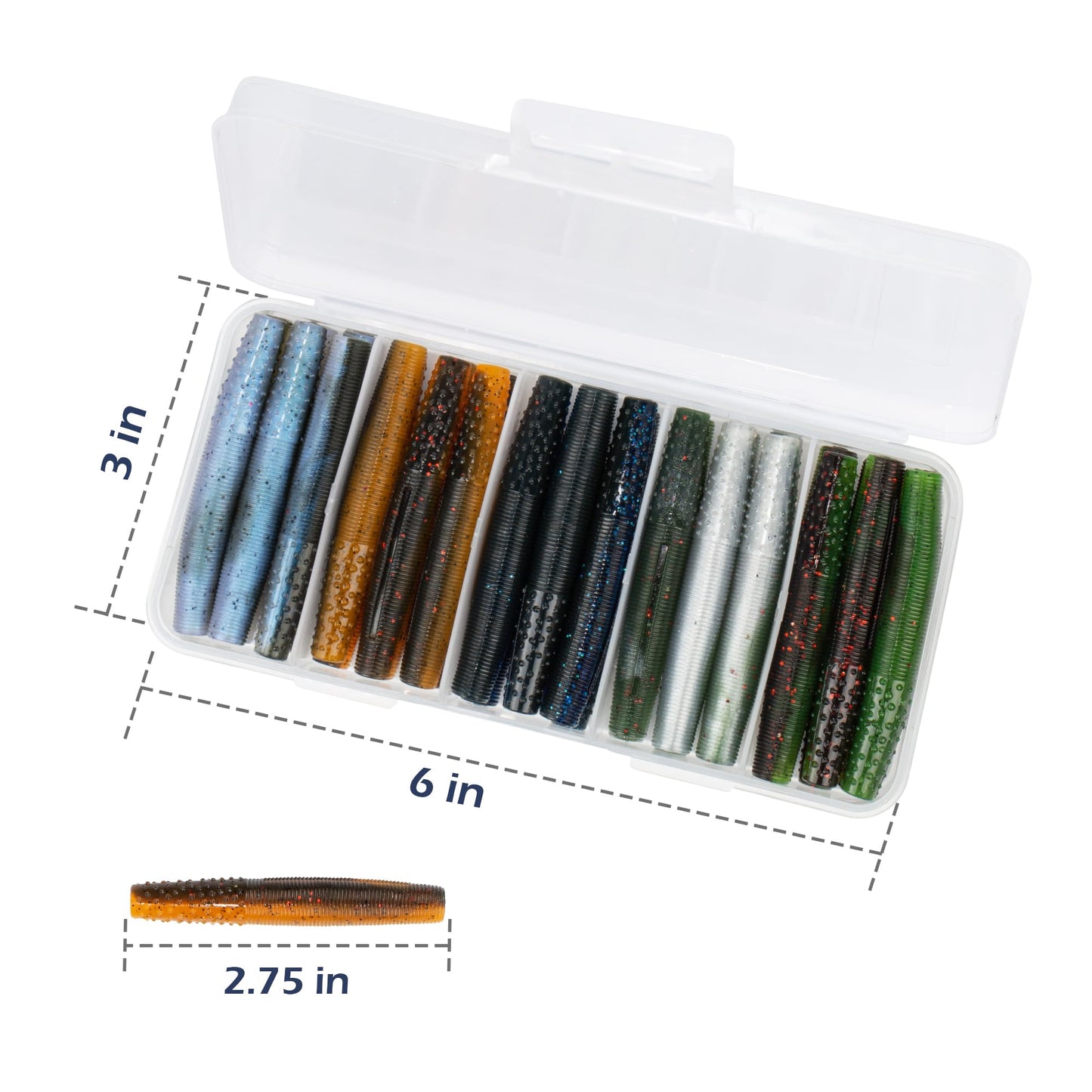 Bombrooster Ned Rig Worms Kit, TRD Soft Plastic Baits for Bass Fishing