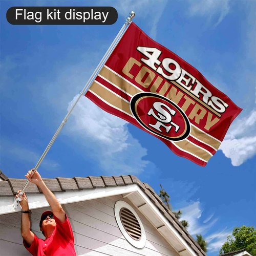 San Francisco 49ers Country Flag Pole and Bracket Mount Kit