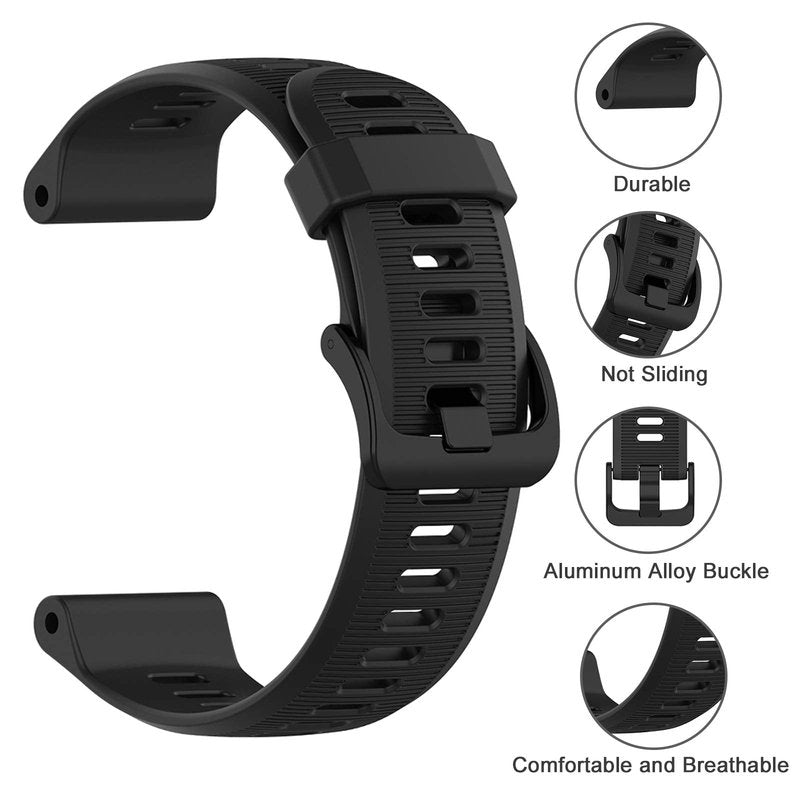 ISABAKE Watch Band for Garmin Forerunner 935/945/955/965/745, 22mm Silicone Replacement Wristband for Fenix 5 Plus/Fenix 6 Pro/Approach S60