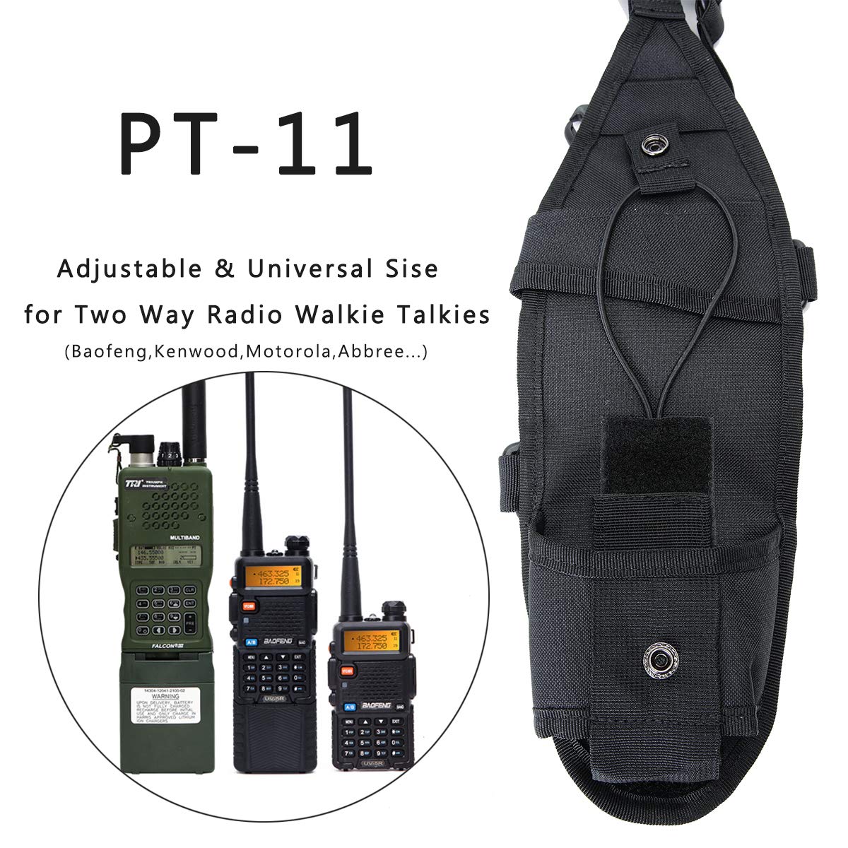 ABBREE Double Radio Shoulder Harness Holster Chest Holder Radio Case Vest Rig for Baofeng Motorola Midland Cobra Two Way Radio Walkie Talkie