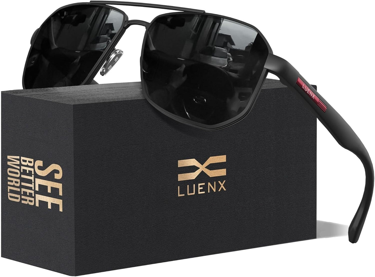 Aviator Sunglasses for Men - Polarized Polygon Lens with UV 400 Protection | Perfect for Driving & Outdoor Activities