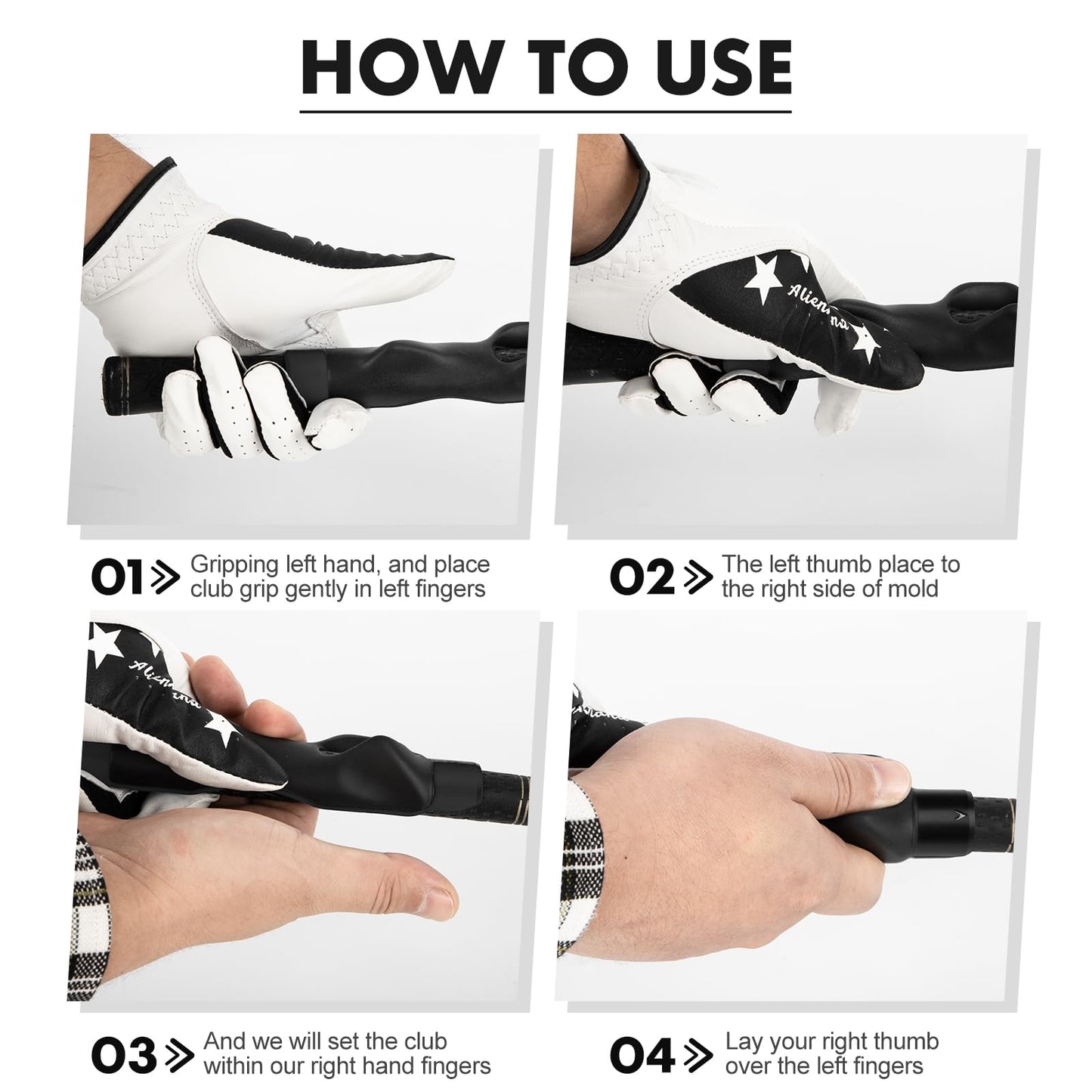 Golf Grip Trainer Golf Practice Tool, Easy To Carry to the Practice Area, Golf Swing Trainer Ensure the Right Grip Every Time, Golf Grip Training Aid, Improve Your Swing Rhythm,Golf Gifts (Black）