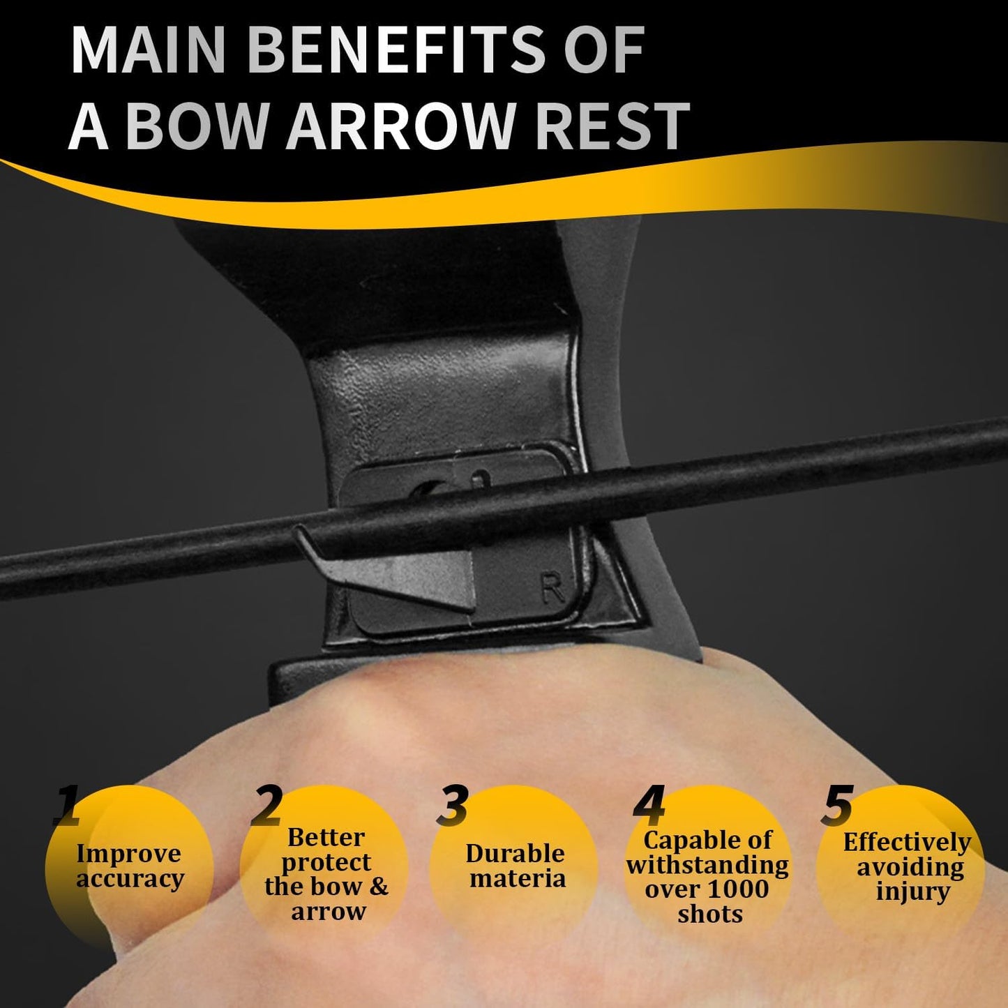 Right Hand Arrow Rest - Premium Recurve Bow Accessory for Precision Shooting | Durable Design