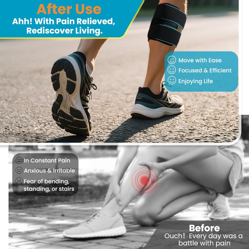 TASZOOS Sciatica Pain Relief Devices - Unisex Sciatic Nerve Brace with Dual Adjustable Pressure Pads Targeted Compression for Lower Back - Sciatic Calf Support for Standing, Walking, Resting, Working